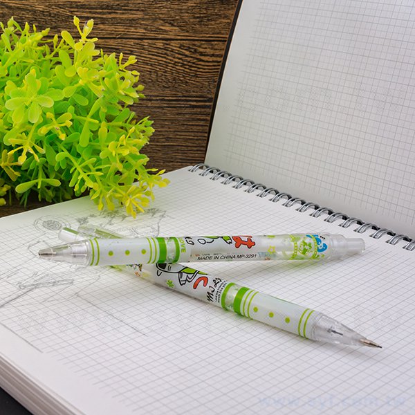 自動鉛筆-彩色網印環保禮品筆-透明筆管廣告筆-採購訂製贈品筆-8534-7